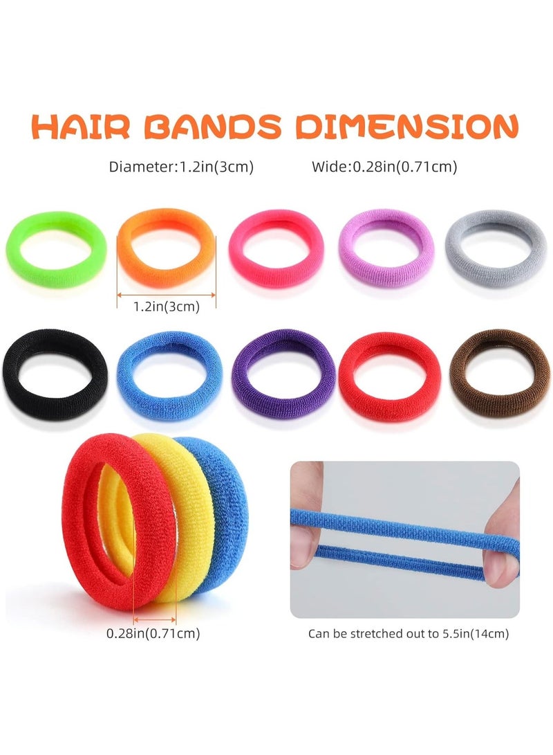 Xpert 100pcs Baby Hair Ties, Elastics Hair Ties for Girls Multicolor Small Seamless Hair Bands for Little Kids Toddler Girls Ponytail Holders - Image 3